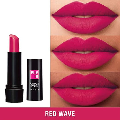 Elle18 Color Pops Matte Lip Color, Red Wave, 4.3 g