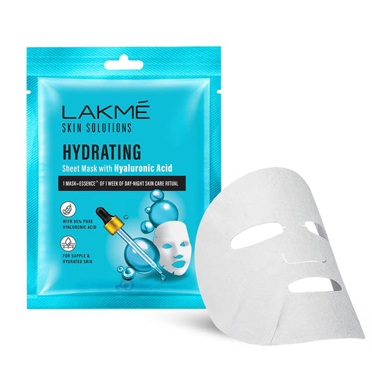 Pack of 3 LAKMÉ Solutions Sheet Mask Hydrating with Hyaluronic Acid 25ml