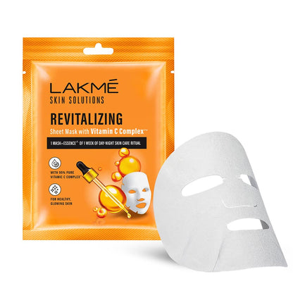 Pack of 3 LAKMÉ Skin Solutions Sheet Mask Revitalizing with Vitamin C 25ml