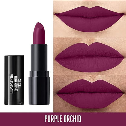 LAKMÉ Cushion Matte Lipstick, Purple Orchid, 4.5g