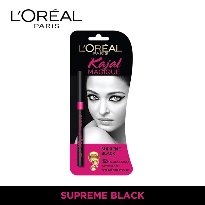 Pack of 2 L'Oreal Paris Magique Kajal, Black, 0.35g Matte Finish