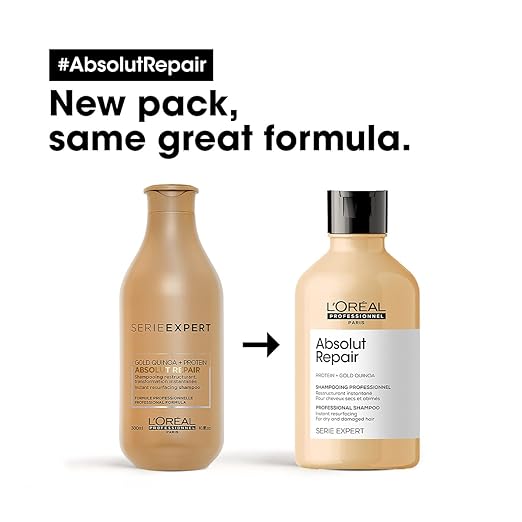 Pack of 2 L'OREAL PROFESSIONNEL PARIS Absolut Repair Oil 10-In-1 Multi-Benefit Leave-In Hair Serum, Serie Expert, 90Ml & Absolut Repair Shampoo For Dry & Damaged Hair, Serie Expert, 300Ml