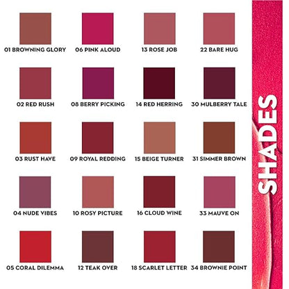 SUGAR Nothing Else Matter Longwear Matte Lipstick | Lasts Up To 8+ Hours| 100% Vegan | 3.2gm - 08 Berry Picking