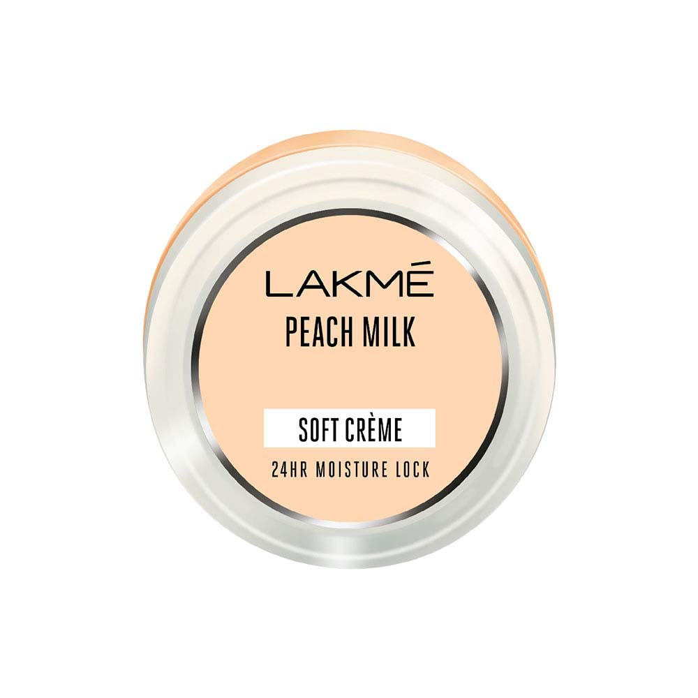 Lakme Peach Milk Soft Creme Moisturizer, Lightweight Face Cream, Non Sticky, Locks Moisture For 24 Hours For Soft And Glowing Skin, 100 g