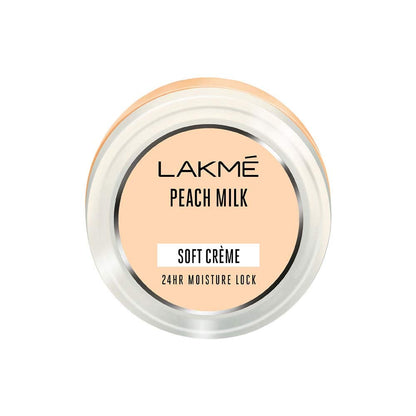 Lakme Peach Milk Soft Creme Moisturizer, Lightweight Face Cream, Non Sticky, Locks Moisture For 24 Hours For Soft And Glowing Skin, 100 g