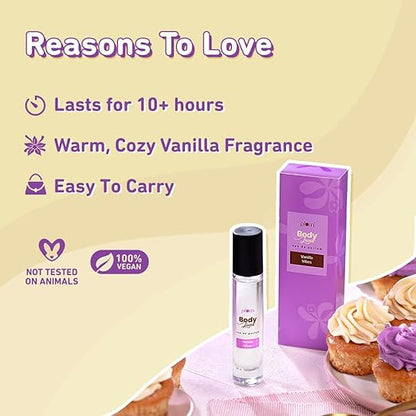 PACK OF 2 Plum BodyLovin' Vanilla Vibes Perfume | Long Lasting & Premium Warm Vanilla Fragrance | Luxury Perfume For Women | Sweet, Warm & Irresistible Notes of Vanilla | Travel-Friendly | High On Fun (15 ml)