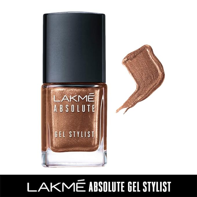 Lakme Absolute Gel Stylist Nail Color, Gold Dust, 12 ml