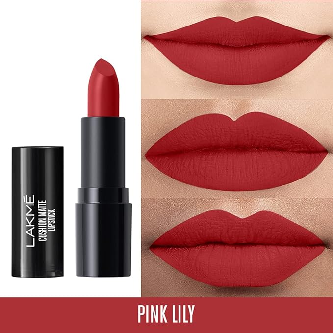 LAKMÉ Cushion Matte Lipstick, Pink Lily, 4.5g