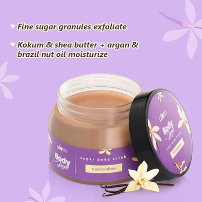 Plum BodyLovin' Vanilla Vibes Sugar Body Scrub | The Ideal Winter Body Scrub | Brazil Nut Oil | Skin Brightening | Deep Moisturization | 100% Vegan