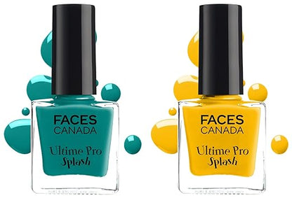 Faces Splash Glossy Nail Enamel, Sunny Side Up 51, 8 ml and Faces Glossy Splash Nail Enamel, Bahama Breeze 58, 8 ml