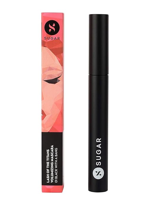 SUGAR Cosmetics - Lash Of The Titans - Volumizing Mascara - 01 Black With A Bang (Black Mascara) - Lightweight, Smudgeproof Mascara for Volume