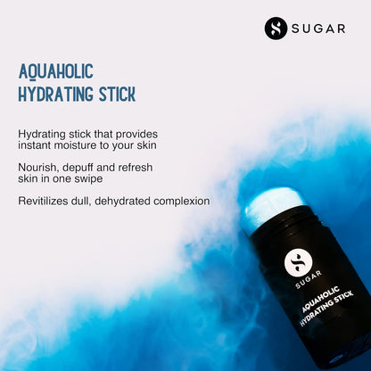 SUGAR Cosmetics - Aquaholic - Hydrating Stick - 32 gm - Instant Hydration for Skin - Enriched with Menthol, Aloe juice and Witch-hazel extract