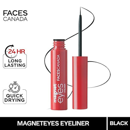 FACES CANADA Comfy Matte Liquid Lipstick - Note To Self 07, 3 ml & FACESCANADAMagneteyes Eyeliner - Black, 3.5ml