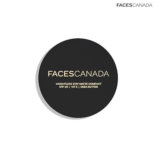 Faces Canada Weightless Stay Matte Compact Vitamin E & Shea Butter, Spf-20 Ivory 01, 9 g And Faces Canada Weightless Matte Finish Foundation, Mini - Ivory, 18 ml