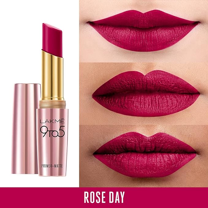 Lakme 9TO5 Primer + Matte Lip Color Rose Day 3.6 g