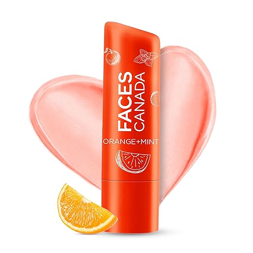 FACES CANADA Lip Balm - Orange Mint 01, 4.5g | 12HR Moisture | SPF 15 | Shea Butter, Vitamin C & E Enriched | Hydrating & Nourishing For Dry Chapped Lips | Softens Lips