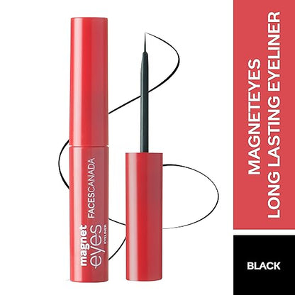 Faces Canada Magneteyes Eyeliner Black 01 3.5 ml (Black) And Faces Magnet Eyes Kajal