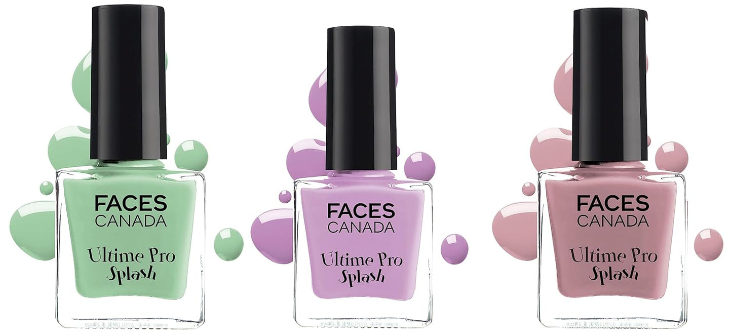 Faces Canada Splash Nail Enamel Set of 3 - Viola, Linty & Floral Dream (24ml)