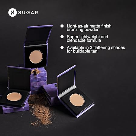 SUGAR Cosmetics - Contour De Force - Mini Bronzer - 01 Taupe Topper (Brown-Gray Matte Bronzer) - Lightweight, Contour Bronzer with Matte Finish