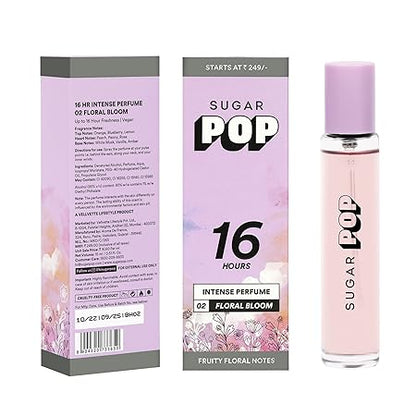 SUGAR POP 16 HR Intense Perfume-02 Floral Bloom | floral-fruity Notes | Pocket Perfume | Upto 16 Hour Freshness | Hypoallergenic | Skin Friendly | 15ml