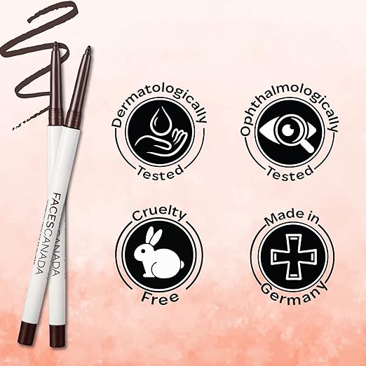 FACES CANADA Ultime Pro Twist Eye Kajal Liner - Silver, 0.35g | High Impact Intense Color In 1 Stroke | 24HR Long Stay | Matte Finish | Soft Texture | Waterproof & Smudgeproof | Made With Carnauba Wax