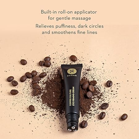 SUGAR Cosmetics Coffee Culture Eye Firming Cream with Coffee Extracts Under-Eye Cream to Relieve Puffiness and Dark Circles with Caffeine, Hyaluronic Acid - 15 ml