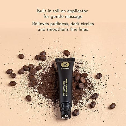 PACK OF 2 SUGAR Cosmetics Coffee Culture Eye Firming Cream with Coffee Extracts Under-Eye Cream to Relieve Puffiness and Dark Circles with Caffeine, Hyaluronic Acid - 15 ml