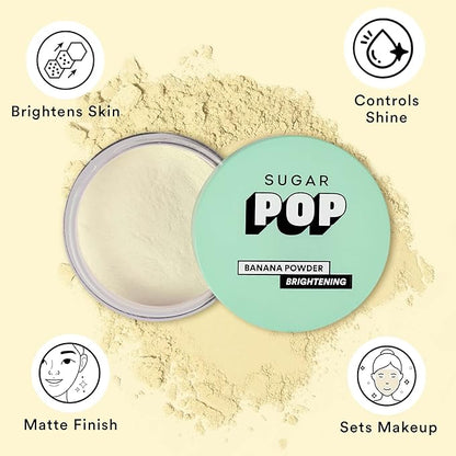 SUGAR POP Banana Powder – Tinted Loose Powder with Brightening Effect | Sets Makeup | Controls Shine | For all Skin Tones | 10 g