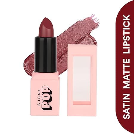 SUGAR POP Satin Matte Lipstick - 01 Daisy (Red) - 3 Gm - Infused With Vitamin E, Shea Butter & Jojoba Oil L Full Coverage, Ultra Pigmented, Hydrating, Weightless Formula L Lipstick For Women