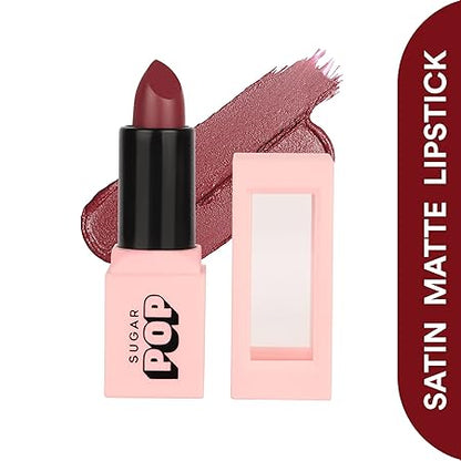 SUGAR POP Satin Matte Lipstick - 01 Daisy (Red) - 3 Gm - Infused With Vitamin E, Shea Butter & Jojoba Oil L Full Coverage, Ultra Pigmented, Hydrating, Weightless Formula L Lipstick For Women