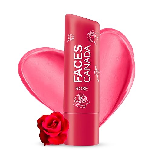 FACES CANADA Color Lip Balm - Rose Petal 03, 4.5g | Red Tint | 12HR Moisture | SPF 15 | Shea Butter, Vitamin C & E Enriched | Hydrating & Nourishing For Dry Chapped Lips | Softens Lips