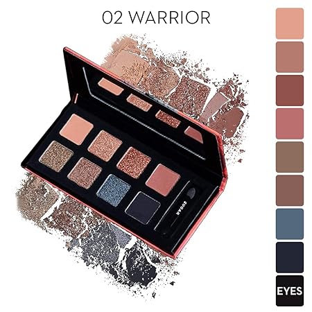 SUGAR Cosmetics - Blend The Rules - Eyeshadow Palette - 02 Warrior (8 Smokey Shades) - Long Lasting, Smudge Proof Eyeshadow for Smoky Eye Look, Paraben-Free