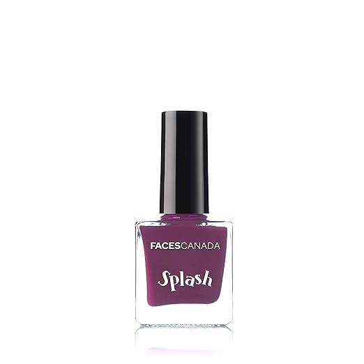 Faces Canada Glossy Splash Nail Enamel, Purple Rain 19, 8 ml and Faces Canada Splash Nail Enamel, Morning Glory 54, 8 ml