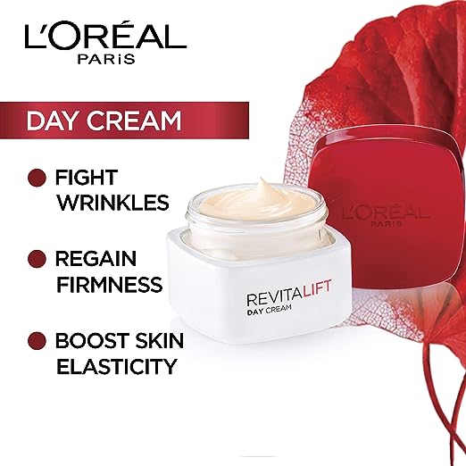 L'Oreal Paris Day Cream, SPF 35 Pa++, Anti-Wrinkle and Radiance, Boosts Skin Elasticity, With Centella Asiatica,Revitalift, 50ml