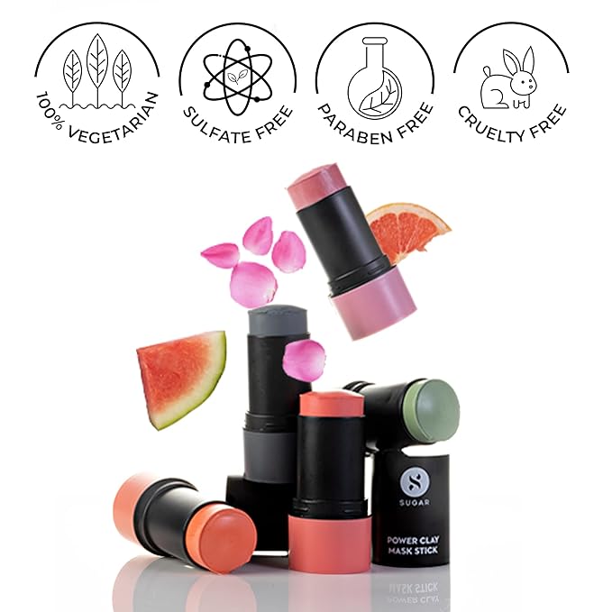 SUGAR Cosmetics Power Clay Stick Mask 04 After Sun - 30 gms Watermelon Fruit Extract | Suitable for All Skin Type