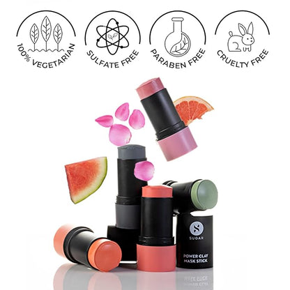 SUGAR Cosmetics Power Clay Stick Mask 04 After Sun - 30 gms Watermelon Fruit Extract | Suitable for All Skin Type