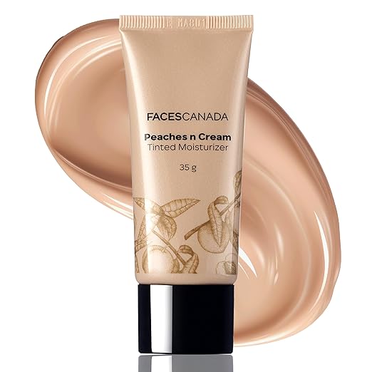 FACES CANADA Peaches N Cream Tinted Moisturizer - Light 01, 35 g | Soft Peachy, Natural Glow | Lightly Tinted BB Cream | Non Oily Lightweight Gel Formula | Blends Easily | Suitable For All Skin Types