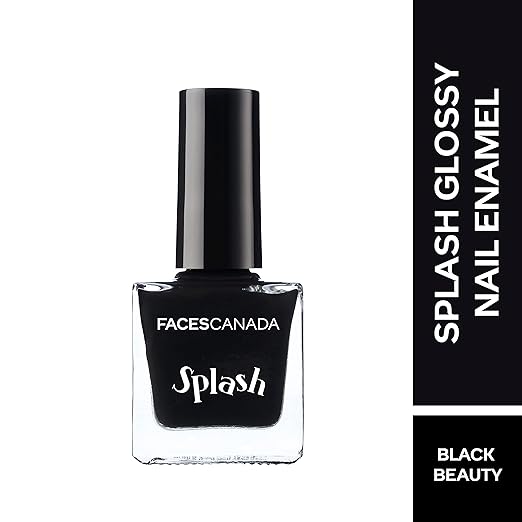 Faces Canada Splash Nail Enamel Set of 2 - White O White & Black Beauty (16ml)