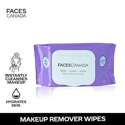 Faces Canada Fresh Clean Glow Makeup Remover Wipes 30N