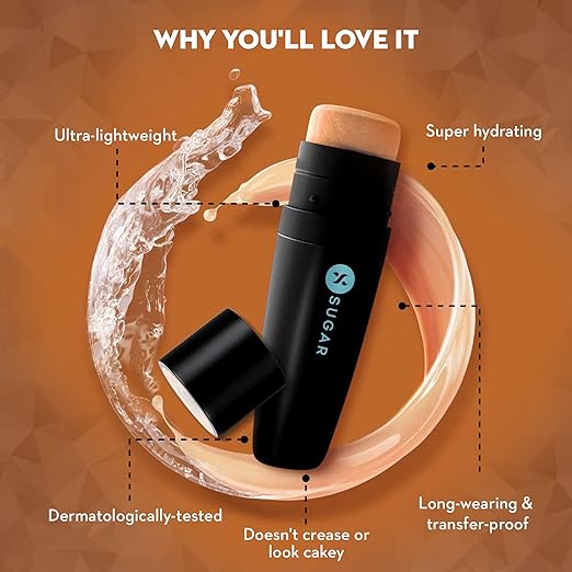 SUGAR Cosmetics Aquaholic Long-Lasting Creamy Hydrating Foundation with Built-in Cushion Applicator - 07 Vanilla Latte