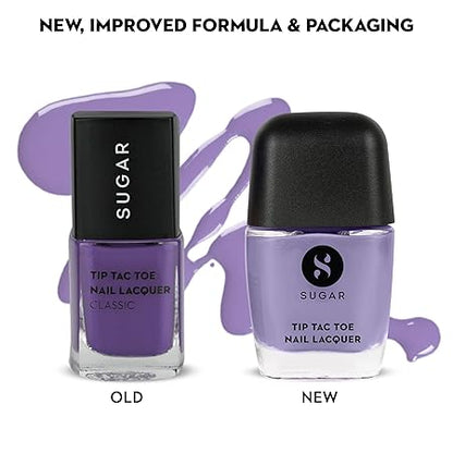 SUGAR Cosmetics Tip Tac Toe Nail Lacquer Classic | Long-lasting, 100% Chip-resistant, Glossy Finish - 04 Purple Passion