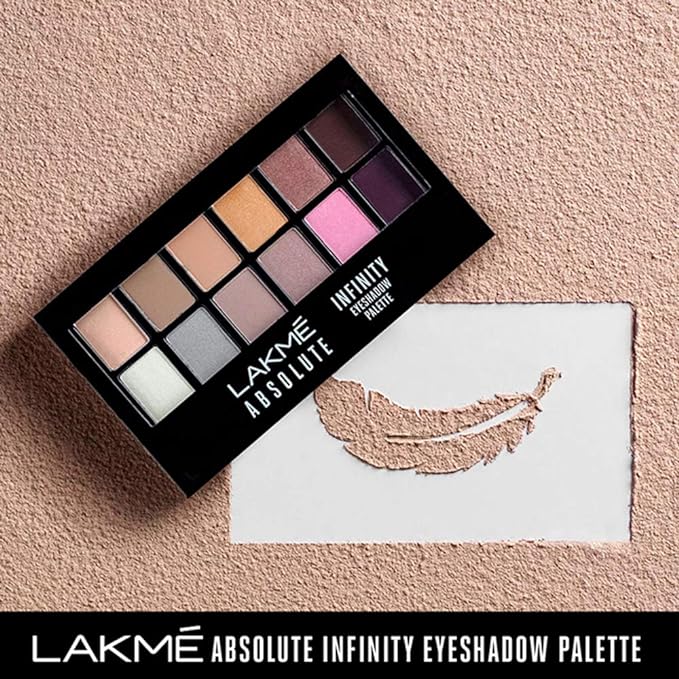 Lakme Absolute Infinity Eyeshadow Palette, Soft Nudes 12g, Pigmented Blendable Eye Shadow Palette, 12 Matte and Shimmer Shades, Eye makeup Kit