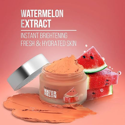 FACESCANADA Watermelon Fresh Glowy Clay Facial Mask, 50g | Watermelon Extract & Bentonite Clay | Deep Pore Cleansing | Soft, Smooth & Hydrated Skin | Youthful Glow | For All Skin Types | Vegan