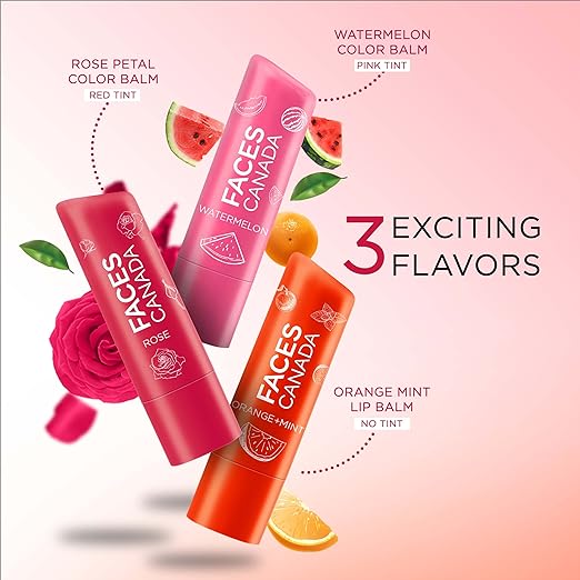 FACES CANADA Lip Balm - Orange Mint 01, 4.5g | 12HR Moisture | SPF 15 | Shea Butter, Vitamin C & E Enriched | Hydrating & Nourishing For Dry Chapped Lips | Softens Lips