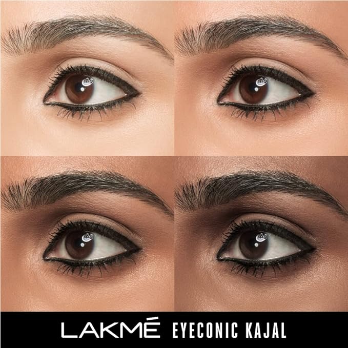 Lakme Eyeconic Kajal, Matte Kohl, Waterproof, Smudgeproof & Long Lasting Kajal Pencil , Deep Black, 0.35 g