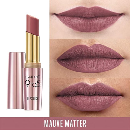 Lakme 9TO5 Primer + Matte Lip Color MM1 Mauve Matter, 3.6 g