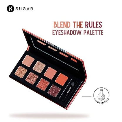 SUGAR Cosmetics - Blend The Rules - Eyeshadow Palette - 01 Flawless (8 Warm Neutral Shades) - Long Lasting, Smudge Proof Eyeshadow for Smoky Eye Look, Paraben-Free