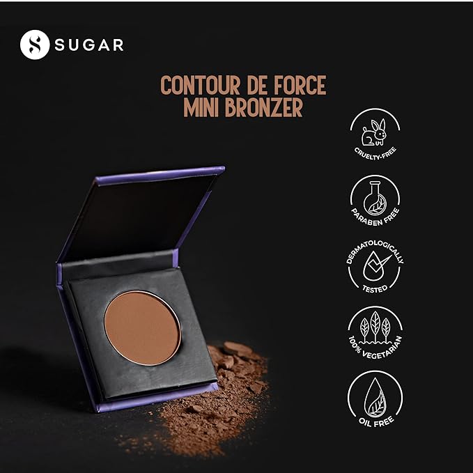 SUGAR Cosmetics - Contour De Force - Mini Bronzer - Lightweight, Contour Bronzer with Matte Finish | 01 Taupe Topper (Brown-Gray) & 02 Woody Wonder (Warm Brown) - Pack of 2