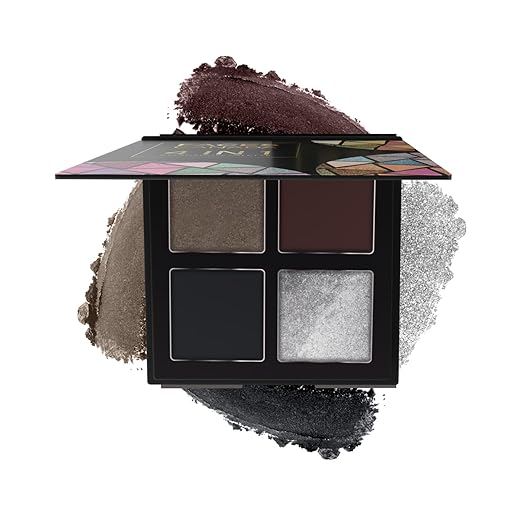 FACES CANADA 4 IN 1 Quad Eyeshadow Palette - Gossip Gang 04, 4.8g | Shimmer & Matte Shades | Satin Matte Finish Eye Shadow Quartet | Intense Pigment | Long Lasting | Vitamin E Enriched | Vegan