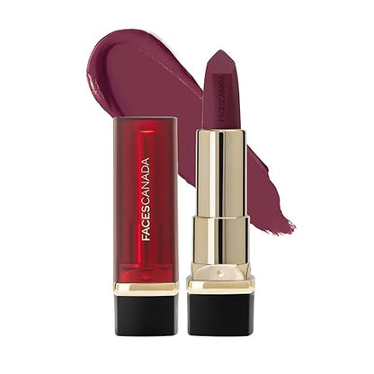 FACES CANADA Comfy Matte Creme Lipstick - To The Point 19, 4.2g | 8HR Long Stay | Creamy Matte Finish | Intense Color | Super Hydrating & Nourishing | Single Stroke Smooth Application